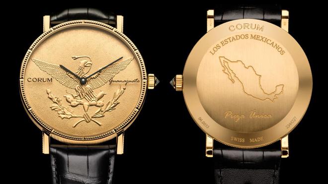 Coin Watch hecho con un escudo mexicano